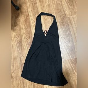 Ribbed halter dress